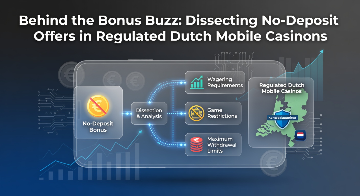 Schermafbeelding van een aantrekkelijke no-deposit bonus promotie op een mobiel casino-app in Nederland, met iconen voor gratis spins en chips