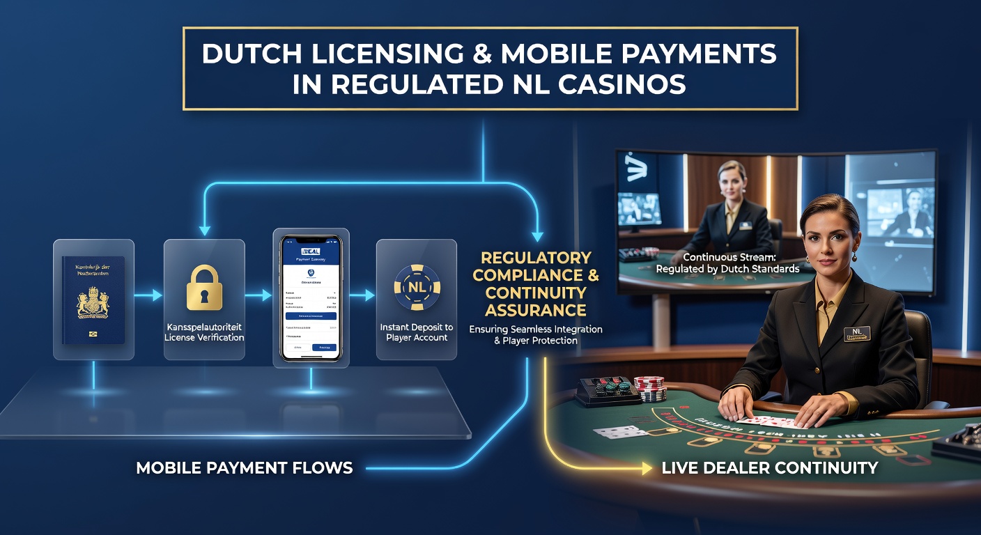 Illustratie van mobiele betalingsstromen in een gereguleerd Nederlands casino-omgeving met live dealer interfaces