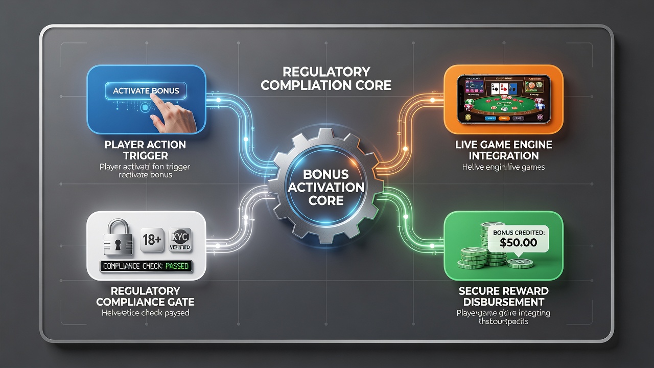 Technische interface van een mobiel live casino spel met bonusactiveringselementen