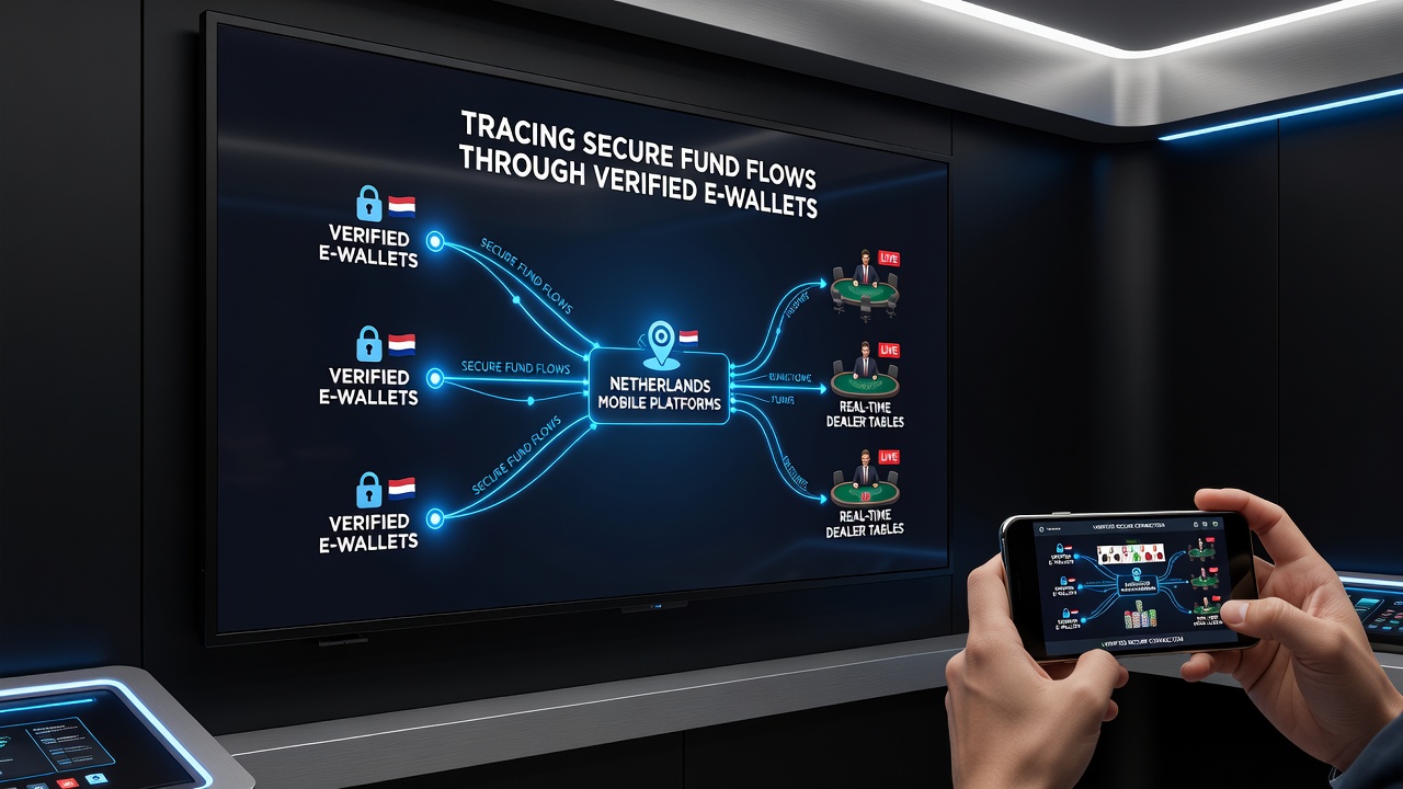 Illustratie van traceerbare transacties door e-wallets op mobiele live dealer platforms in Nederland