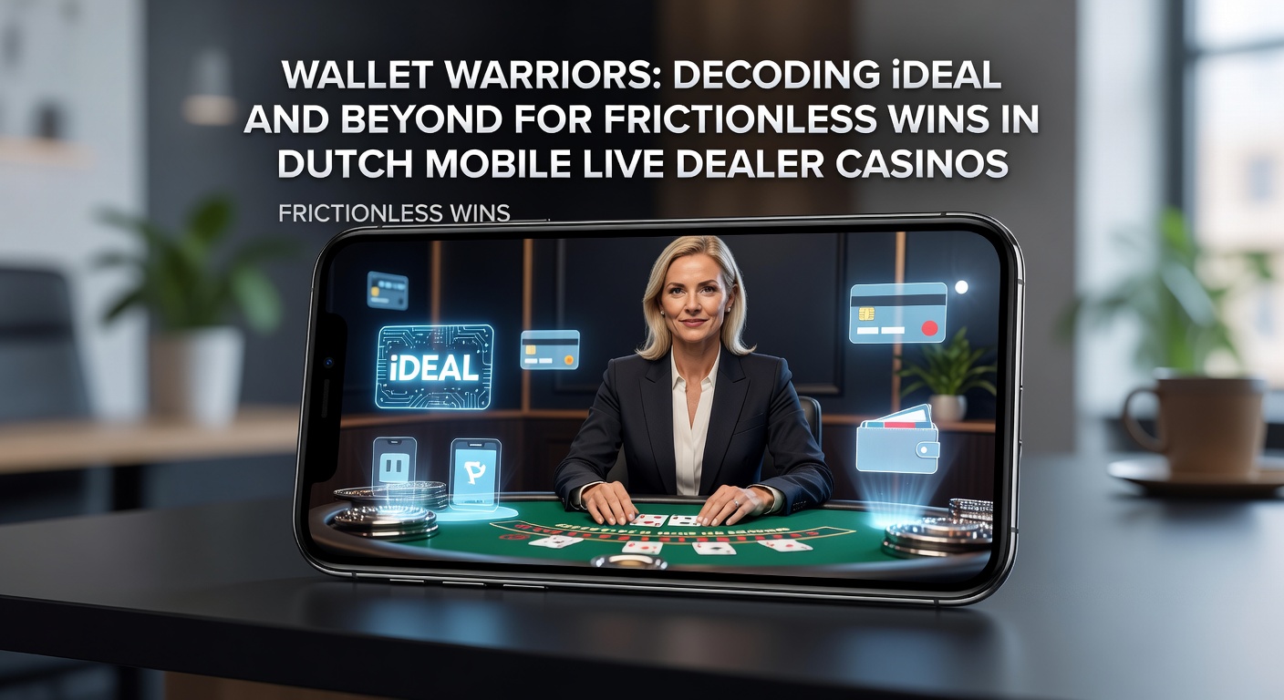 Schermafbeelding van een mobiel casino met iDEAL betaaloptie en live dealer tafels in actie, symboliserend snelle en veilige transacties